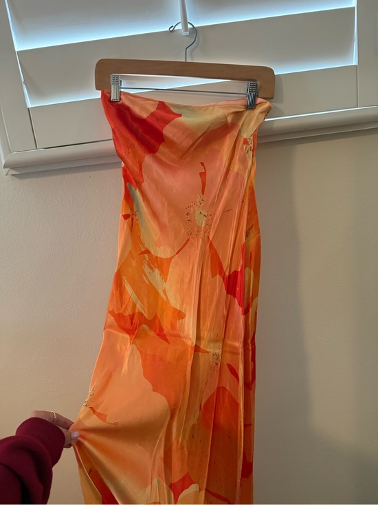 l*space Dresses & Skirts - l*space Orange & Red Watercolor Bias dress